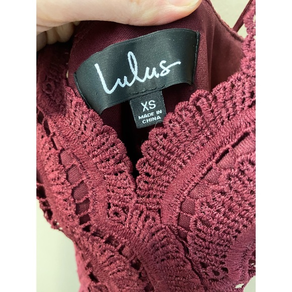 Burgundy Lace Top Maxi Dress - Picture 4 of 6